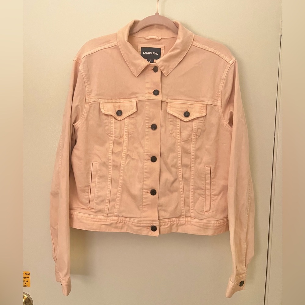 SOLD - Pink/Peach Jean Jacket - Picture 2 of 4